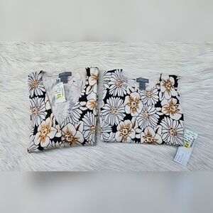 SML Design Silk Sequined Floral Cardigan and Tank Size Medium